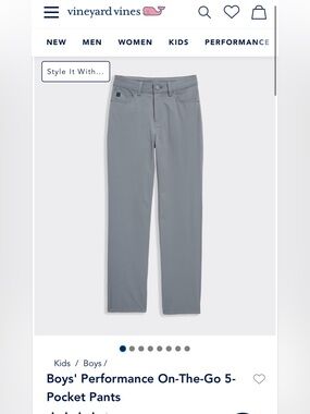 Vineyard Vines Boys' Performance Straight-Leg Pants - Gray